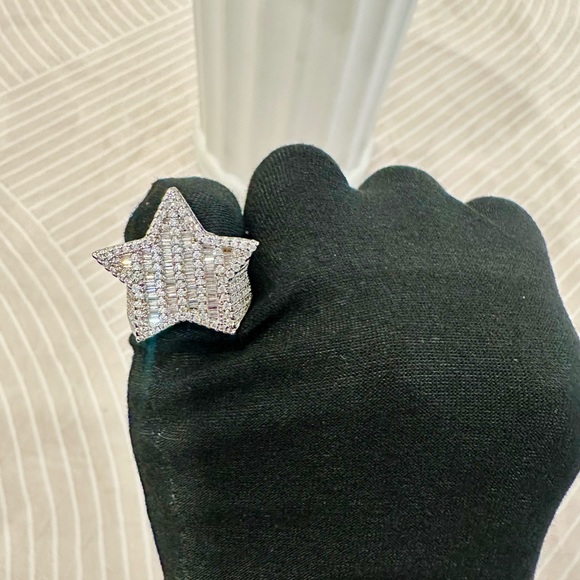 Other - Sterling Silver Star Ring Size 9 – CZ Pave Statement Cocktail Ring